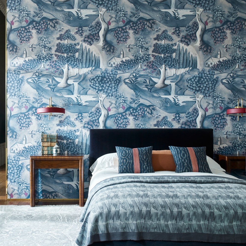 Verdure Wallpaper 313020 by Zoffany in Indigo Blue